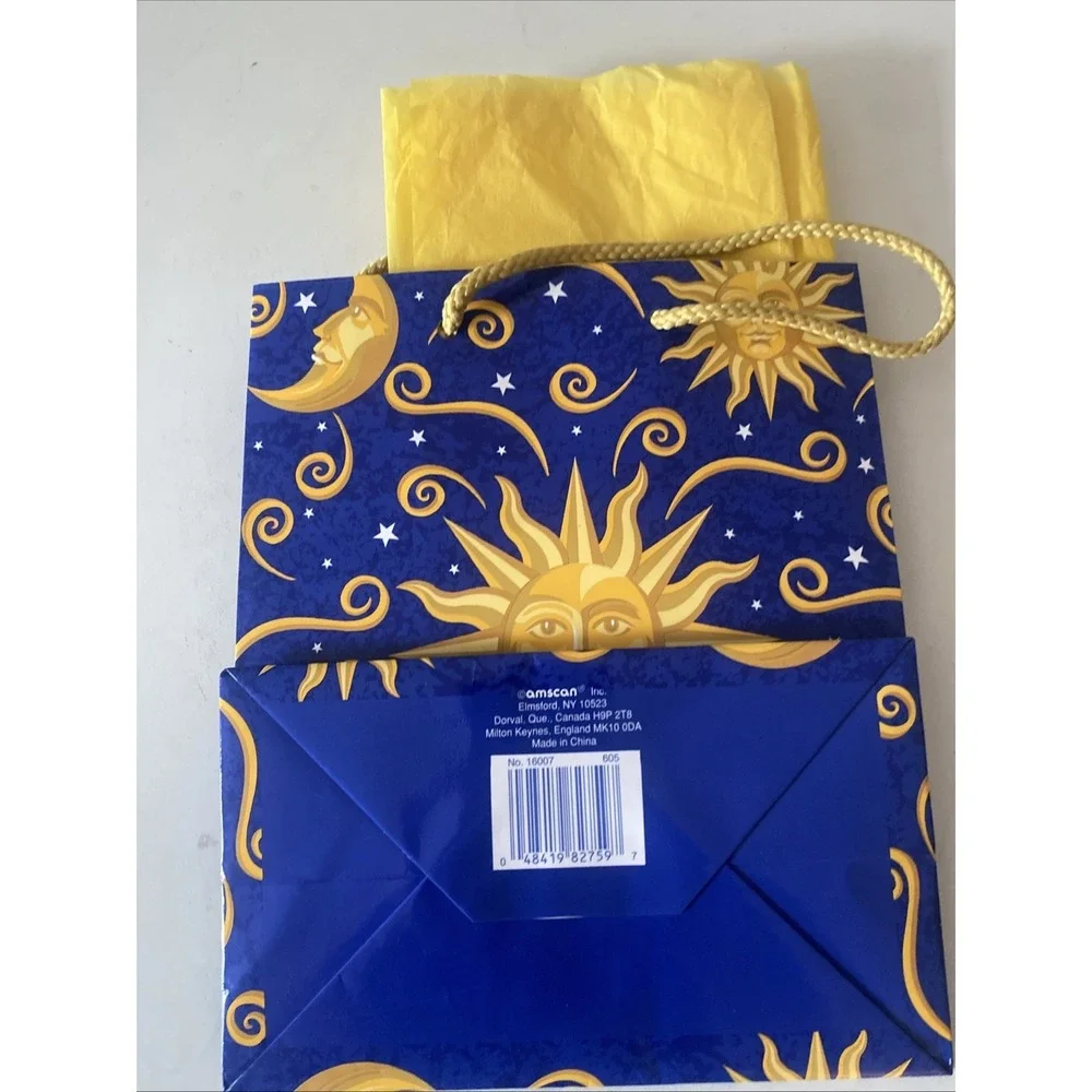 Vintage Gift Bag Celestial Sun Moon Stars Y2K Boho Whimsigoth